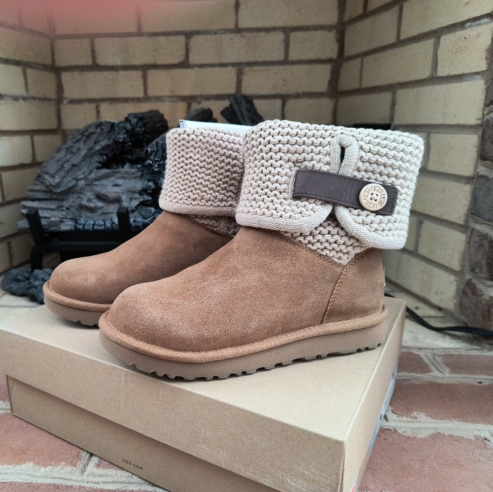 UGG Shania Tan boots knit cuff Size 7